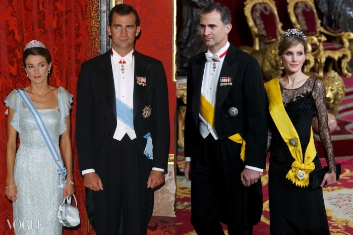 (왼쪽) 펠리페 6세와 결혼한 해인 2004년 스페인의 왕세자비였던 레티치아. (오른쪽)스페인의 왕비가 되기 며칠 전 그녀.