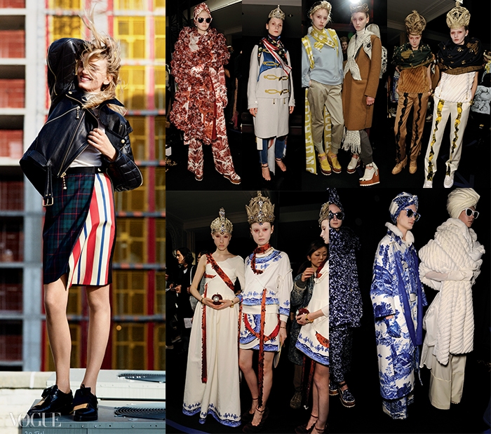 (왼쪽부터) 모델 릴리 도날슨(Lily Donaldson@IMG)이 입은 가죽 재킷과 스커트는 언더커버(Undercover), 로퍼는 마르니(Marni). 미래적이면서도 기괴한 가을 컬렉션쇼 백스테이지의 모델들.