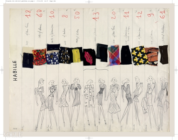 이브 생 로랑 1971 봄/여름 오뜨 꾸뛰르 스캔들 컬렉션 보드 ⓒ Fondation Pierre Bergé - Yves Saint Laurent