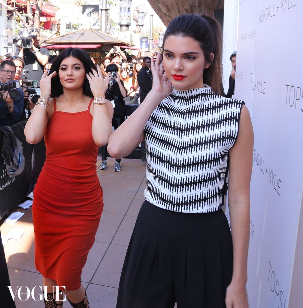 Kendall Jenner and Kylie Jenner show off some sister love at ther Top Shop event in LA
