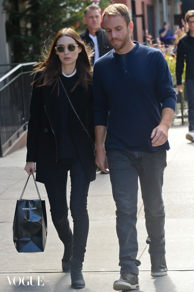 Charlie McDowell, Rooney Mara out walking in Soho holding hands in NYC