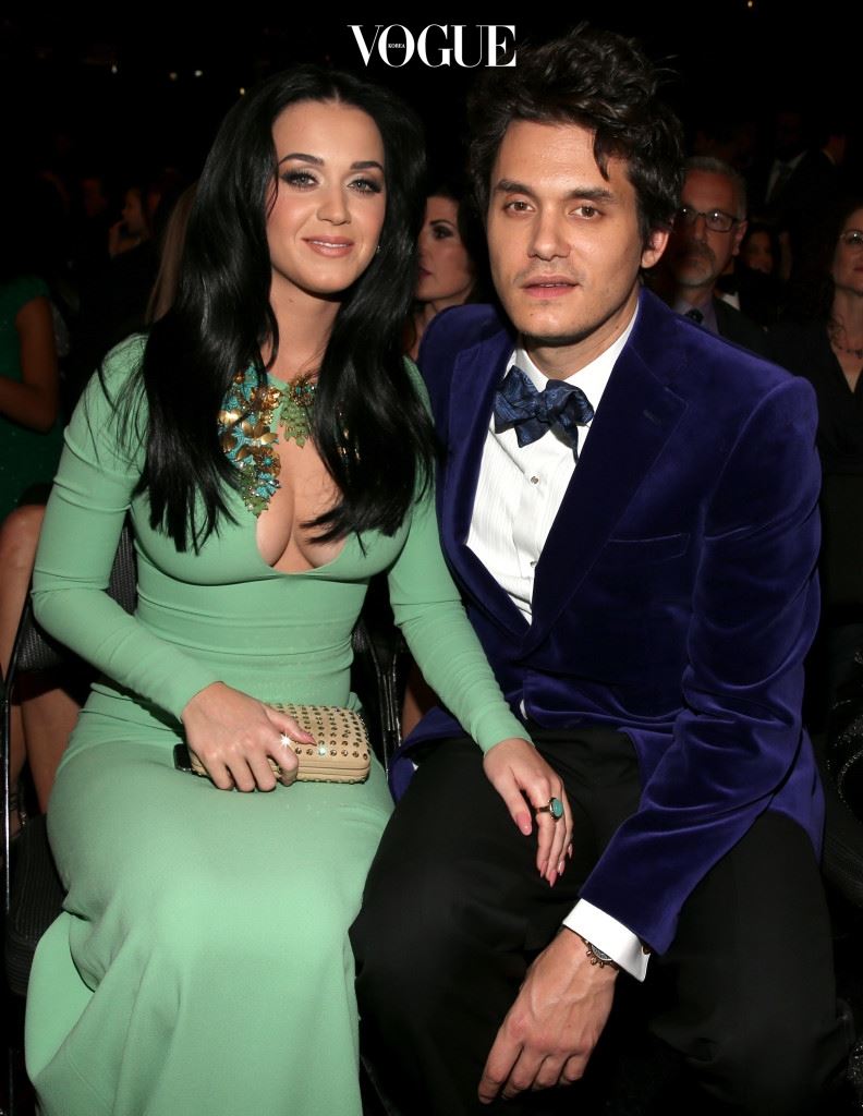 LOS ANGELES, CA - FEBRUARY 10:  Singers Katy Perry (L) and John Mayer attend the 55th Annual GRAMMY Awards at STAPLES Center on February 10, 2013 in Los Angeles, California.  (Photo by Christopher Polk/Getty Images for NARAS)