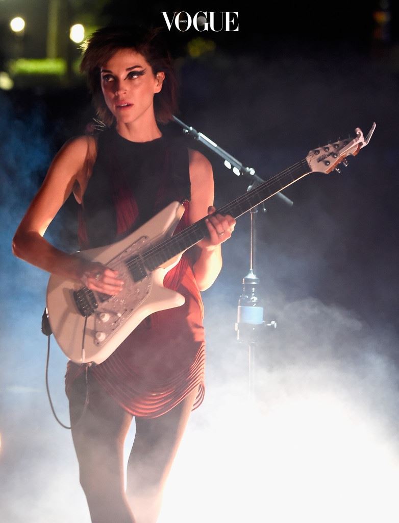INDIO, CA - APRIL 12:  Singer-songwriter St. Vincent performs onstage during day 3 of the 2015 Coachella Valley Music & Arts Festival (Weekend 1) at the Empire Polo Club on April 12, 2015 in Indio, California.  (Photo by Frazer Harrison/Getty Images for Coachella)