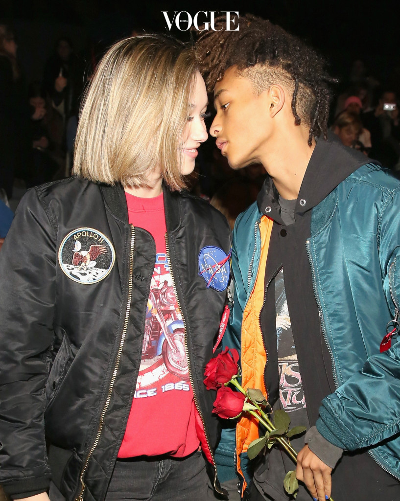 NEW YORK, NY - FEBRUARY 14:  Sarah Snyder (L) and actor Jaden Smith attend the Hood By Air Fall 2016 fashion show during New York Fashion Week: The Shows at The Arc, Skylight at Moynihan Station on February 14, 2016 in New York City.  (Photo by Monica Schipper/Getty Images for NYFW: The Shows)