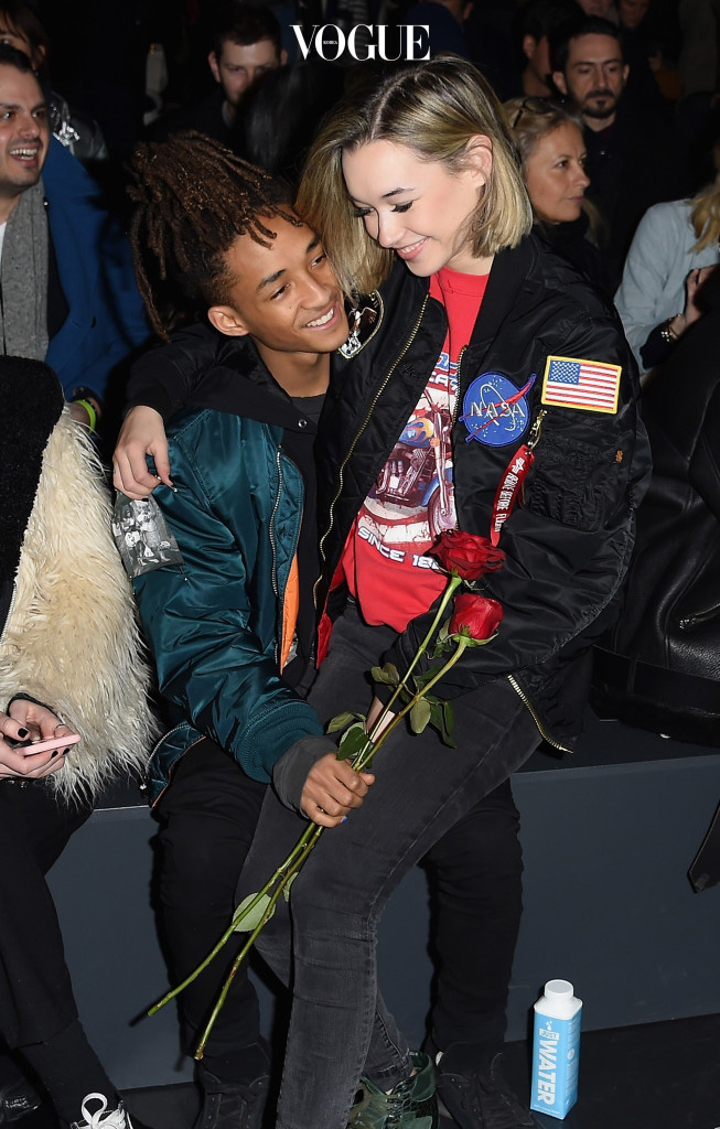 NEW YORK, NY - FEBRUARY 14:   (EDITORS NOTE: Retransmission of #510207704 with alternate crop) Sarah Snyder (R) and actor Jaden Smith attend the Hood By Air Fall 2016 fashion show during New York Fashion Week: The Shows at The Arc, Skylight at Moynihan Station on February 14, 2016 in New York City.  (Photo by Nicholas Hunt/Getty Images for NYFW: The Shows)