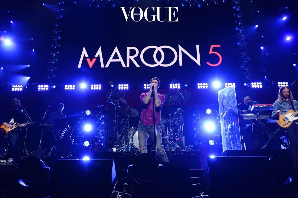 NEW YORK, NY - DECEMBER 12: Maroon 5 performs onstage during iHeartRadio Jingle Ball 2014, hosted by Z100 New York and presented by Goldfish Puffs at Madison Square Garden on December 12, 2014 in New York City. (Photo by Dimitrios Kambouris/Getty Images for iHeartMedia)