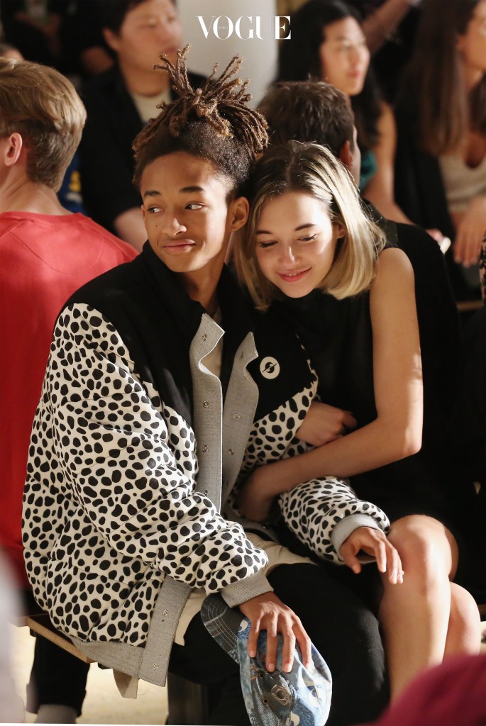 NEW YORK, NY - SEPTEMBER 15:  Jaden Smith and Sarah Snyder attend the Gypsy Sport fashion show during Spring 2016 MADE Fashion Week at Milk Studios on September 15, 2015 in New York City.  (Photo by Mireya Acierto/Getty Images)