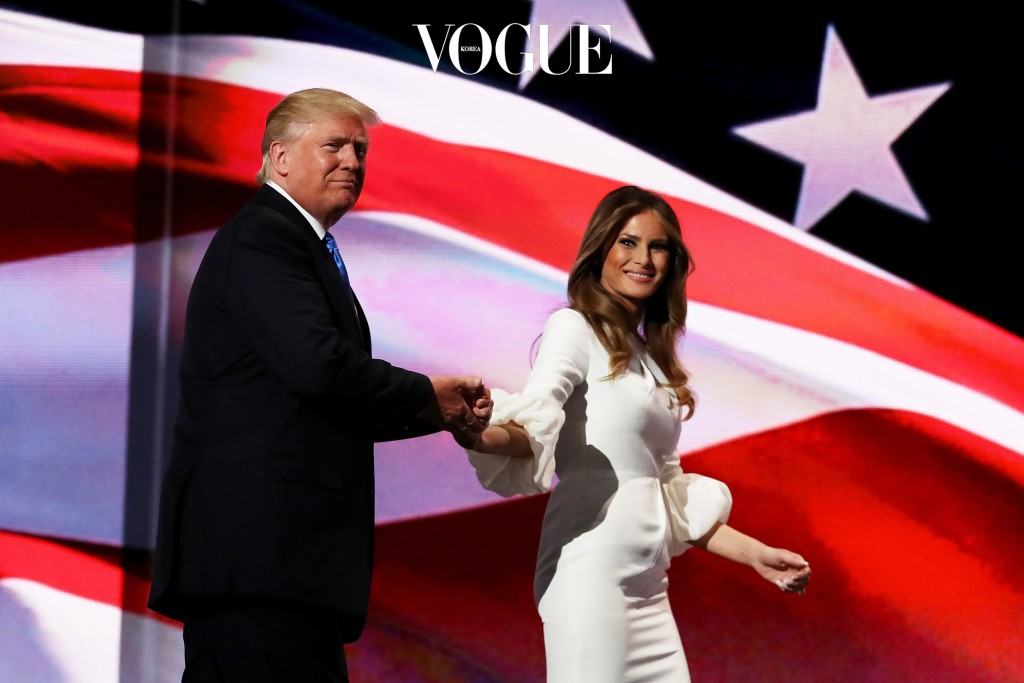 CLEVELAND, OH - JULY 18:  Presumptive Republican presidential nominee Donald Trump stands with his wife Melania after she delivered a speech on the first day of the Republican National Convention on July 18, 2016 at the Quicken Loans Arena in Cleveland, Ohio. An estimated 50,000 people are expected in Cleveland, including hundreds of protesters and members of the media. The four-day Republican National Convention kicks off on July 18.  (Photo by Joe Raedle/Getty Images)
