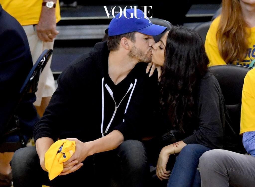 OAKLAND, CA - JUNE 05:  (L-R) Actors Ashton Kutcher and Mila Kunis attend Game 2 of the 2016 NBA Finals between the Golden State Warriors and the Cleveland Cavaliers at ORACLE Arena on June 5, 2016 in Oakland, California. NOTE TO USER: User expressly acknowledges and agrees that, by downloading and or using this photograph, User is consenting to the terms and conditions of the Getty Images License Agreement.  (Photo by Thearon W. Henderson/Getty Images)
