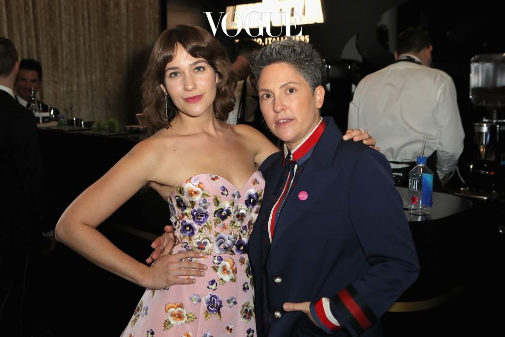BEVERLY HILLS, CA - JANUARY 08:  Actress Lola Kirke (L) and writer/producer Jill Soloway attend the 74th Annual Golden Globe Awards sponsored by Lavazza, an Italian coffee brand at The Beverly Hilton Hotel on January 8, 2017 in Beverly Hills, California.  (Photo by Ari Perilstein/Getty Images for Lavazza)