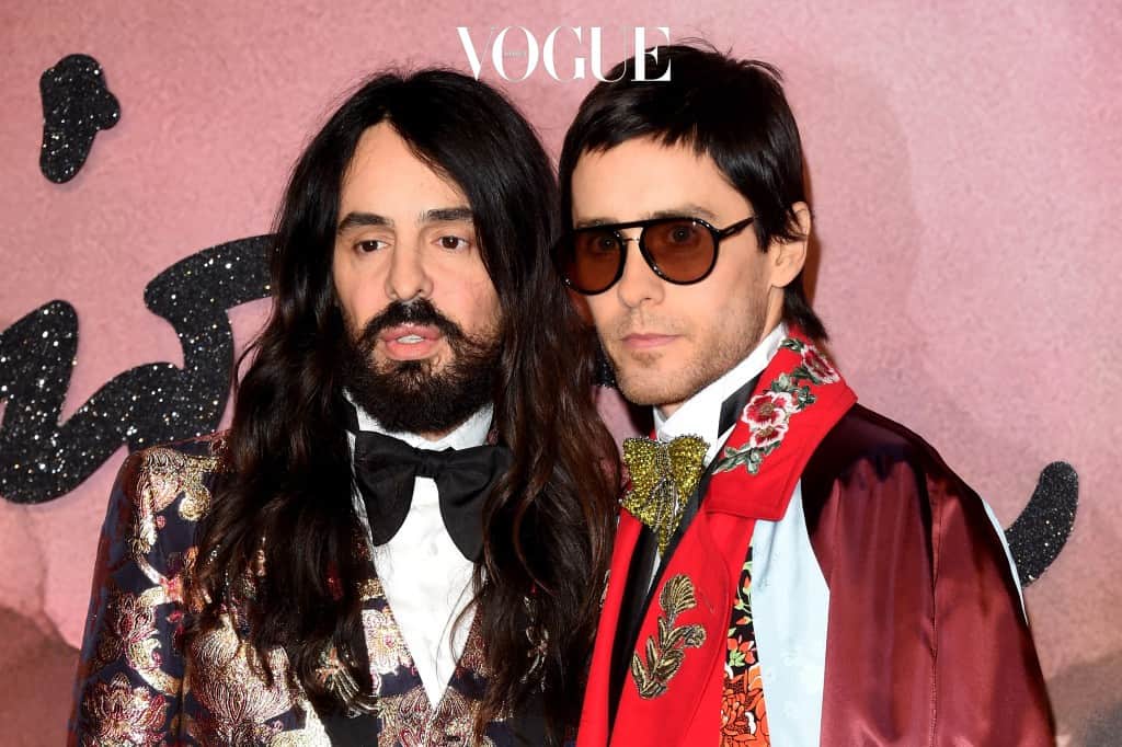 LONDON, ENGLAND - DECEMBER 05:  (L-R) Gucci designer Alessandro Michele and actor Jared Leto attend The Fashion Awards 2016 on December 5, 2016 in London, United Kingdom.  (Photo by Stuart C. Wilson/Getty Images)
