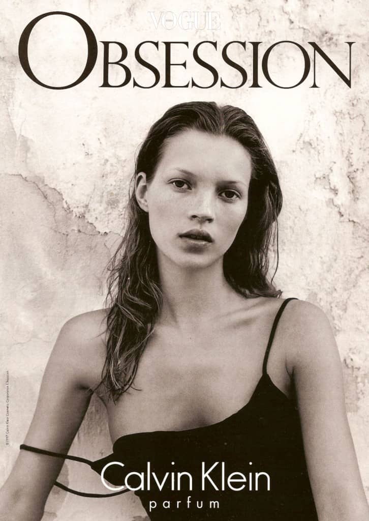 Kate Moss for Calvin Klein Obsession in '97.