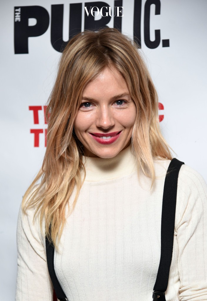 Sienna Miller attends the opening of "Joan of Arc: Into the Fire" at the Public Theatre, New York City. Pictured: Sienna Miller Ref: SPL1461541 150317 Picture by: Derek Storm / Splash News Splash News and Pictures Los Angeles:310-821-2666 New York:212-619-2666 London:870-934-2666 photodesk@splashnews.com 