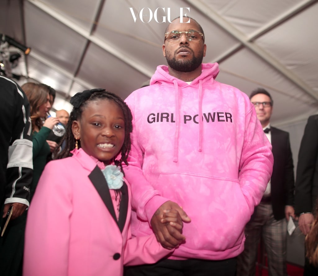 LOS ANGELES, CA - FEBRUARY 12: Rapper Schoolboy Q and daughter Joy Hanley  attend The 59th GRAMMY Awards at STAPLES Center on February 12, 2017 in Los Angeles, California.  (Photo by Christopher Polk/Getty Images for NARAS)