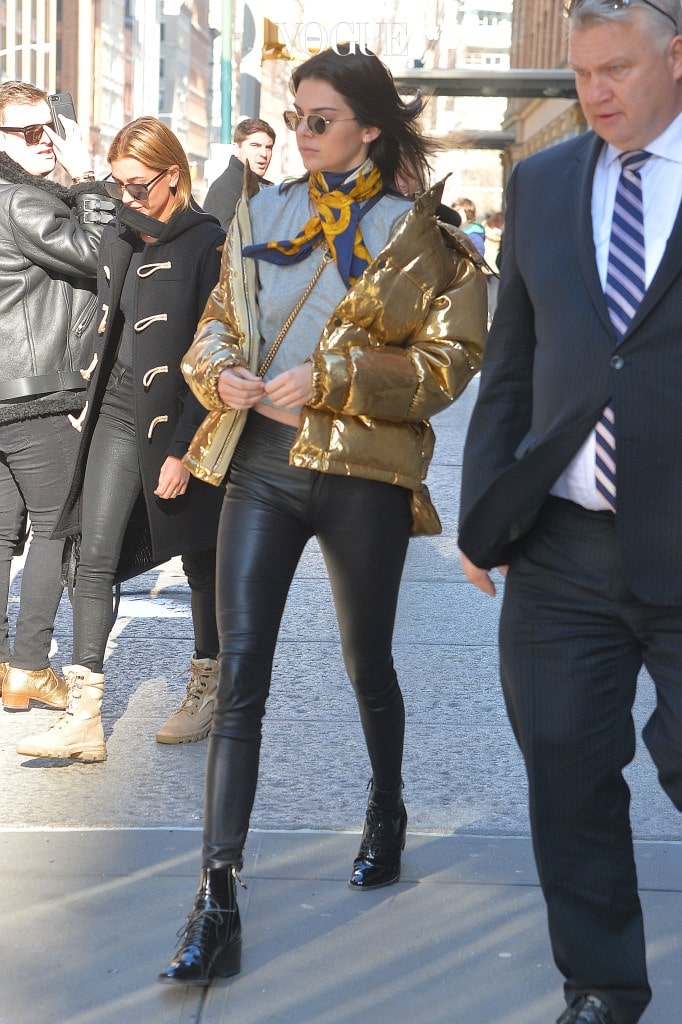 Kendall Jenner and Hailey Baldwin shop at the "What goes around, comes around" store in SoHo, NYC.  Pictured: Kendall Jenner and hailey baldwin  Ref: SPL1423721  170117   Picture by: Splash News Splash News and Pictures Los Angeles:310-821-2666 New York:212-619-2666 London:870-934-2666 photodesk@splashnews.com 