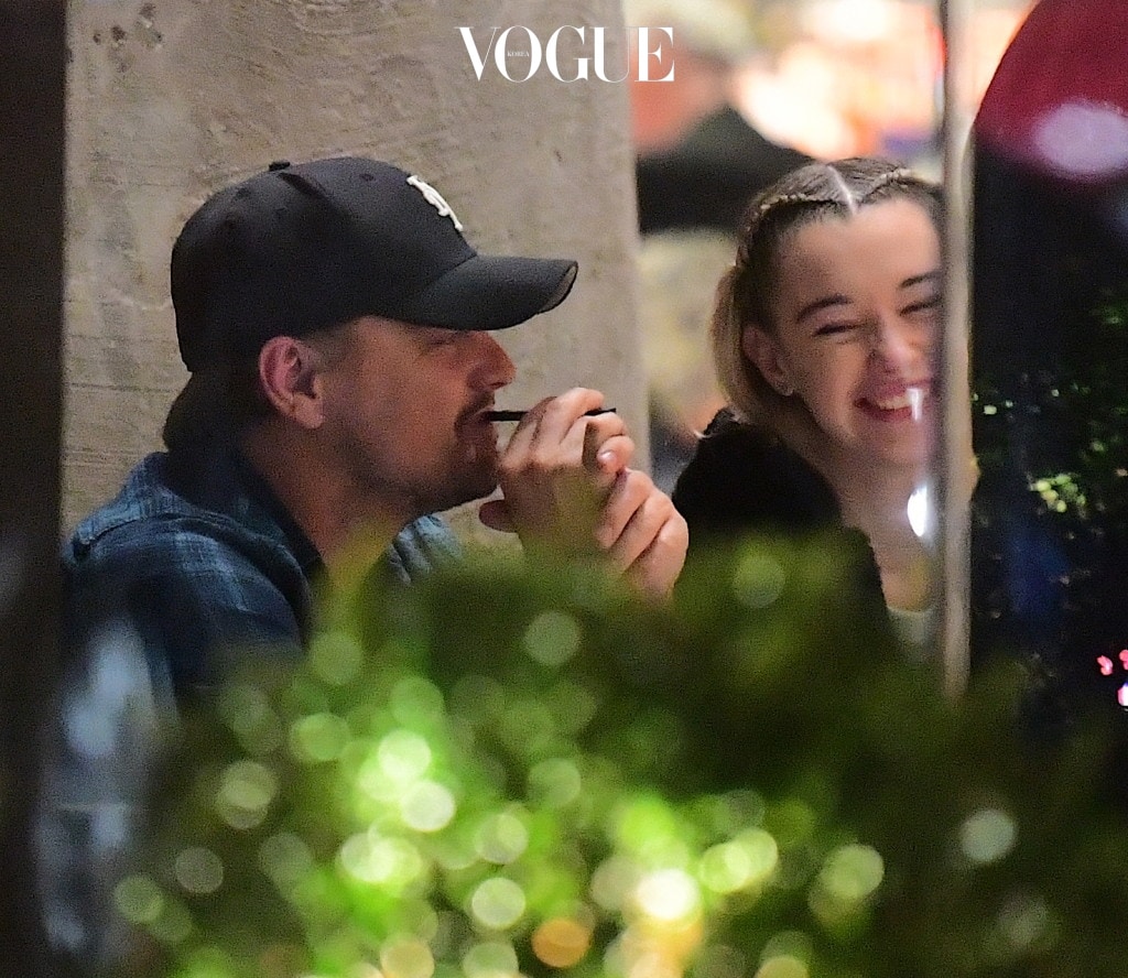 EXCLUSIVE: **PREMIUM EXCLUSIVE RATES APPLY**NO WEB UNTIL 3PM GMT NOV 17TH** Leonardo Dicaprio was spotted out to dinner in NYC on Wednesday night. He dined at Milo's Mediterranean Seafood restaurant in Midtown with a group of friends. He got flirty with model, Sarah Snyder, while at the table. The two of them laughed happily as they seemed to be enjoying each others company. Leo's friend, Helly Nahmad joined them , but Leo paid him no attention, chatting with Snyder, and puffing on his electric Vape cigarette. Snyder, who previously dated Jaden Smith, is a young looking 22 years old. After their meal, Leo left in an Uber solo, choosing to meet up with Sarah at a later time, after he spotted camera men outside the restaurant. Pics shot Nov 15th. Pictured: Leonardo Dicaprio, Sarah Snyder Ref: SPL1624465  171117   EXCLUSIVE Picture by: 247PAPS.TV / Splash News Splash News and Pictures Los Angeles:310-821-2666 New York:212-619-2666 London:870-934-2666 photodesk@splashnews.com 